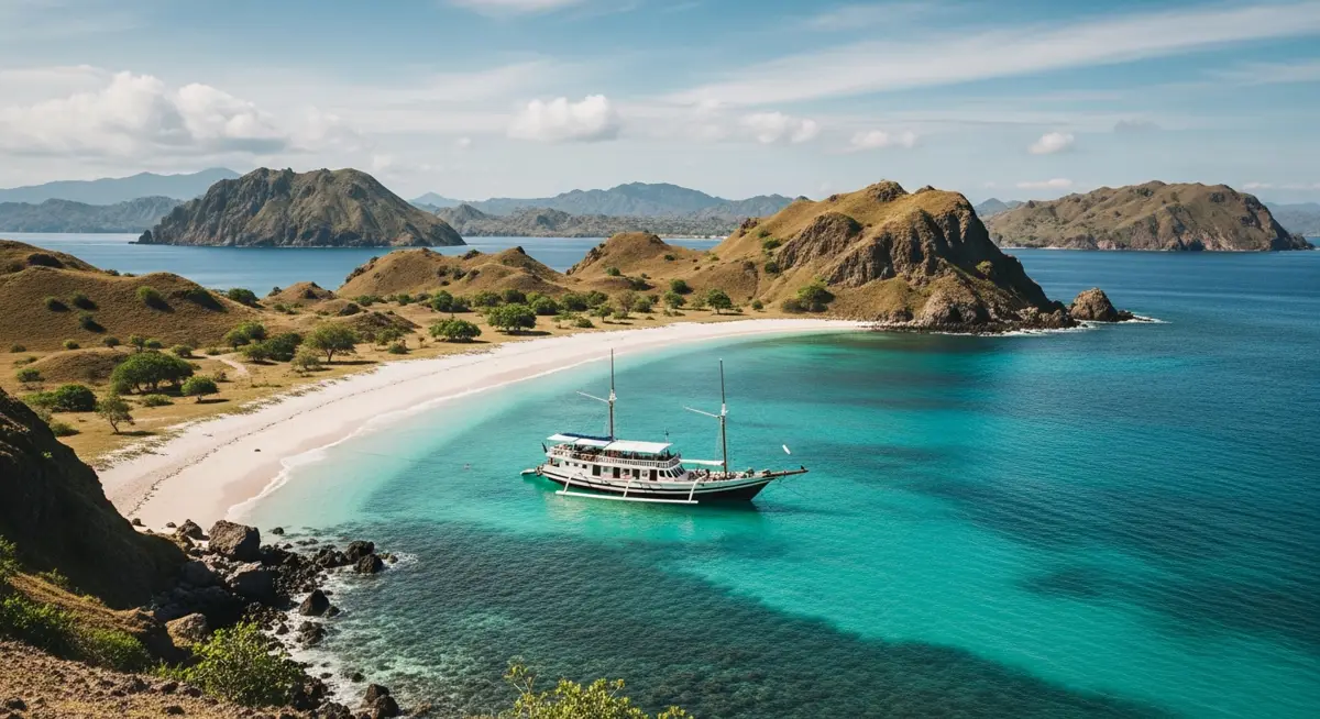 Luxury Phinisi Boat in Komodo — a pristine remote tropical coastline