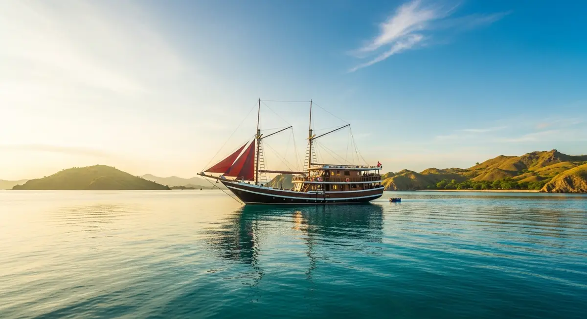 Luxury Phinisi Boat in Komodo — a traditional Indonesian phinisi sailing schooner